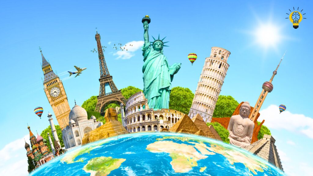 Best World History Places to Visit in 2025. Collage of iconic historical landmarks around the world, including the Great Pyramids of Giza, the Colosseum in Rome, Machu Picchu, and the Taj Mahal, showcasing the top world history places to visit in 2025 | brain of interest